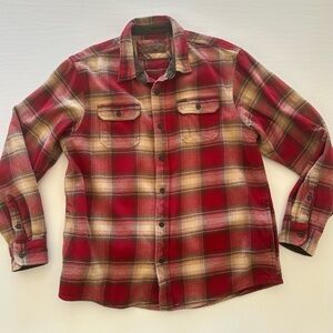 Orvis Red Plaid Casual Button Down Shirt